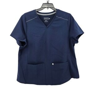 Fabletics Feel Good Performance Medical Workwear Navy Scrub Top Womens XXL/1X